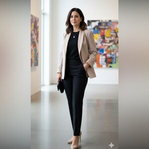 Talbots Taupe silk polyester Blend Blazer Sz 18